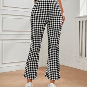 Black and White Checkered Women's Pants